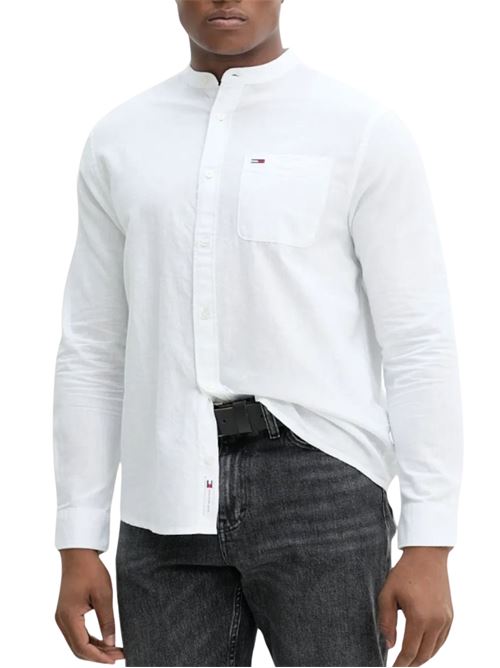 Camicia uomo bianca misto lino Tommy Jeans | DM0DM20876YBL